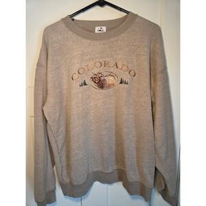 Colorado Elk Embroidered Fleece Sweatshirt XL